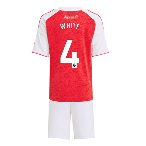Arsenal Ben White #4 Replik Heimtrikot Kinder 2025-26 Kurzarm (+ Kurze Hosen)